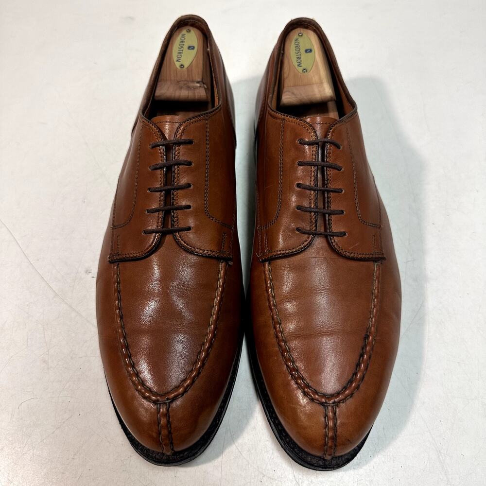 VERY GOOD Alden 962 Norwegian Front Blucher Burnished Tan Calf NST 10.5 Wide E